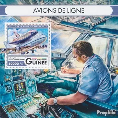 Produktbild von Briefmarken Guinea 2016 Mi Block 2715 (kompl. Ausgabe) postfrisch Verkehrsflugzeuge