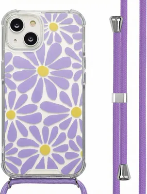 Obrázek produktu pro imoshion Designové pouzdro s páskem iPhone 14 – Tropical Violet Flowers Connect