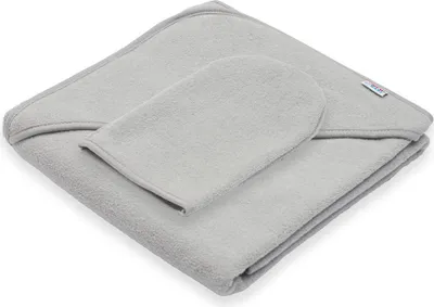 Obrázek produktu pro Dětská froté osuška s kapucí New Baby BASIC 80x80 šedá
