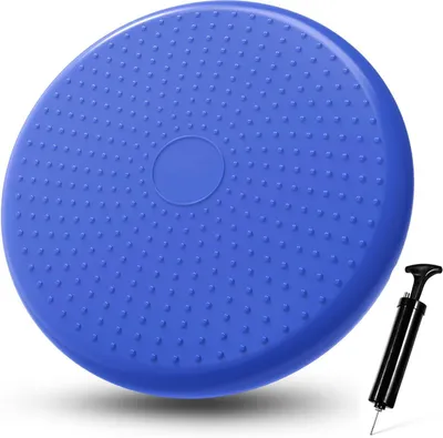 Imagen del producto de Cojín de equilibrio inflable, de 33 cm de diámetro, con bomba de aire, para fitness y rehabilitación