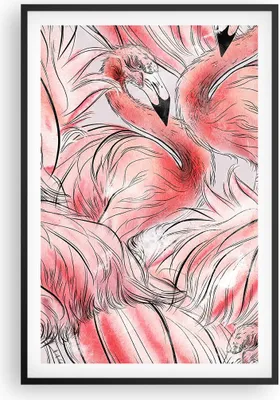 Produktbild von Gerahmtes Poster - Schwarzer Rahmen - Flamingo Pink Exotik - 61x91,5 cm - Wand Bild - Wanddeko - Wandbilder - Kunstposter - Wandposter - Bilderrahmen - Bilder - Kunstdruck - P2BPA61x91-5070