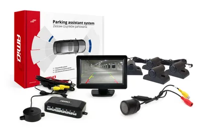 Obrázok produktu pre AMiO Parkovací asistent TFT01 4,3" s kamerou HD-301-IR 4-senzorové čierne Truck