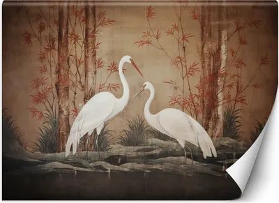 Produktbild von Vlies fototapete Tier Orientalischer Vogel 450x315 cm Feeby Braun inkl. Kleber einfache Montage