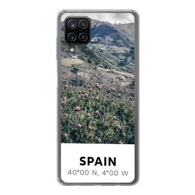 Produktbild von MuchoWow® Handyhülle Schutzhülle Hülle für Samsung Galaxy A12 Spanien - Berge - Blumen Silikon Softcase Handy Hülle - Bild