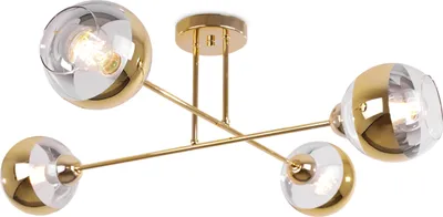 Produktbild von Asturia Gold Deckenleuchte 4 Flache Goldene Lampenschirme E27