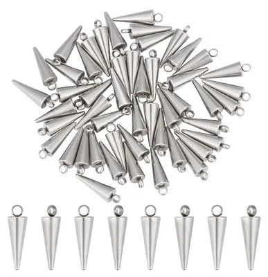 Imagen del producto de Solidchoice - 40 piezas de adornos con forma de espiga, fabricados en acero inoxidable, para joyería