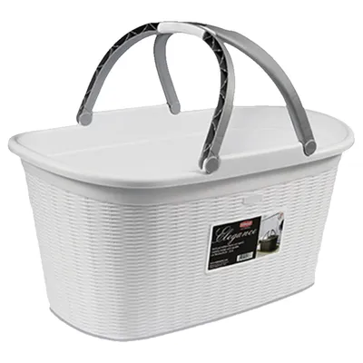 Image de Stefanplast Elegance Panier à linge, plastique, blanc, 38 x 58 x 28 cm