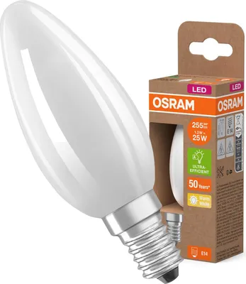 Zdjęcie produktu dla Żarówka LED B35 Świeczka E14 1.2W = 25W 255lm 2700K Ciepła 330° 213lm/W CLASSIC ENERGY EFFICIENCY Osram