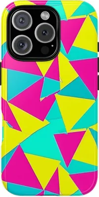 Produktbild von Leuchtende Dreiecke im Neon-Look – Hülle Kompatibel mit iPhone 16 Pro