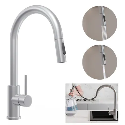 Produktbild von PRIMAGRAN Küchenarmatur 9010, 360° drehbar, Hochdruckarmatur, mit zwei Strahlarten, mit ausziehbarem Auslauf, Edelstahl