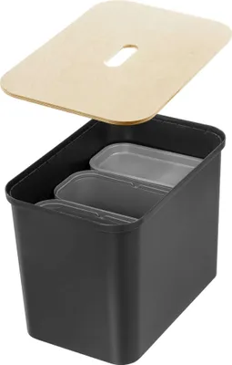 Produktbild von SmartStore Abfallsammler Collect 76l Komplettset mit 3 Einsätzen, schwarz (1 Set)