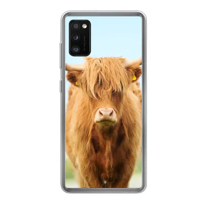 Produktbild von MuchoWow® Handyhülle Schutzhülle Hülle für Samsung Galaxy A41 Schottischer Highlander - Haare - Gras Silikon Softcase Handy Hülle - Mobiltelefon