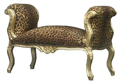 Image de Tabouret baroque léopard/or - Banc