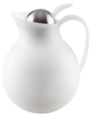 Produktbild von APS 10913 Isolierkanne ECONOMY, doppelwandig, Drucktasten-Bedienung, für 8 Tassen (1 Liter), weiß