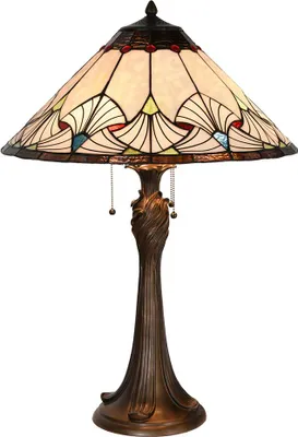 Produktbild von Clayre & Eef Tiffany Tischlampe Ø 51x78 cm Beige Blau Glas