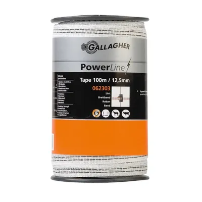 Produktbild von Gallagher PowerLine Breitband 12,5mm 100m weiß