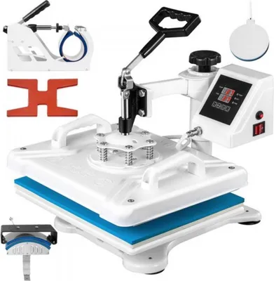Image de presse à chaleur 5 en 1 - 30x38cm Heat Press Presse à transfert pour T-shirts, casquettes, chaussures & mugs - Machine d'impression par sublimation