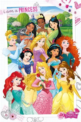 Produktbild von Disney - Prinzessin - I Am A Princess - Kinder - Poster Druck - Größe 61x91,5 cm