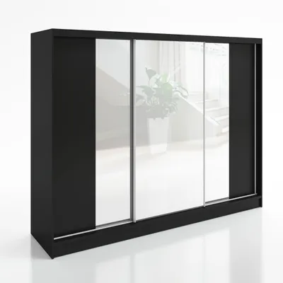 Produktbild von Schwebetürenschrank VENA 3-türiger Kleiderschrank mit 3 Spiegeln, 3 Kleiderstangen – Funktionalität und Eleganz!