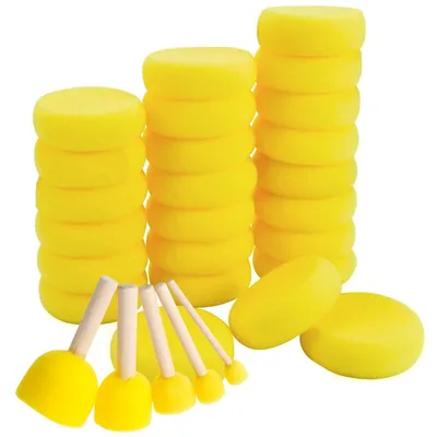 Imagen del producto de Solidchoice - Juego de cepillos de espuma redonda - 29 piezas para manualidades y arte