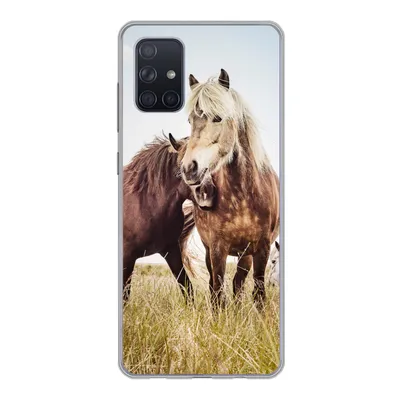 Produktbild von MuchoWow® Handyhülle Schutzhülle Hülle für Samsung Galaxy A51 5G Pferde - Gras - Frühling Silikon Softcase Handy Hülle - Abbildung