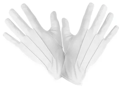 Produktbild von Deluxe Weiße Kostümhandschuhe für Erwachsene, Einheitsgröße, mit Druckknopf, über das Handgelenk reichend