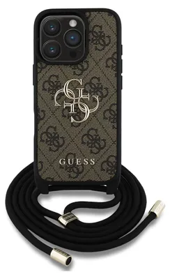 Obrázok produktu pre Guess Hardcase 4G Big Logo Kryt so šnúrkou pre iPhone 16 Pro – hnedý