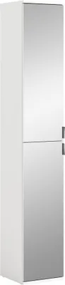 Productafbeelding van Opbergkast BODITE - 2 deuren met spiegels - Lakwit - Elegantie en functionaliteit