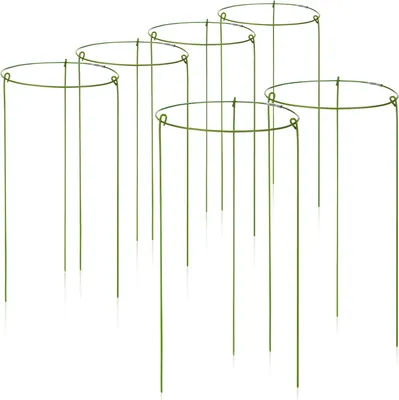 Imagen del producto de Soporte para plantas redondo, 28 cm de alto, 14 cm de diámetro, paquete de 6 unidades, ideal para flores y plantas trepadoras