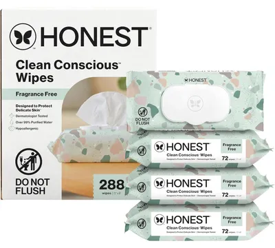 Produktbild von Die Honest Company Clean Conscious Wipes, Geo Mood, 288 Wischtücher, hypoallergen & Duftstoff frei