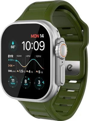 Productafbeelding van Keybudz Journey FKM horlogeband 44/45/46/49mm – Weerbestendig en 100% waterdicht – UV-bestendige afwerking – Compatibel met alle Apple Watch modellen 44-49mm - Groen