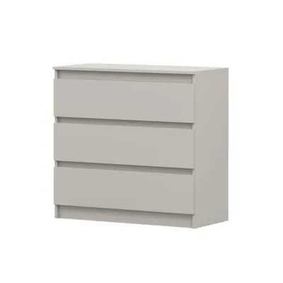 Image de Commode SOLO 3S II, chambre à coucher, buffet 90 cm, couleur cachemire, trois tiroirs, sans poignées