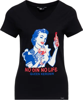 Produktbild von QUEEN KEROSIN T-Shirt Mit 50S Comic Art No Gin No Life Schwarz Xs