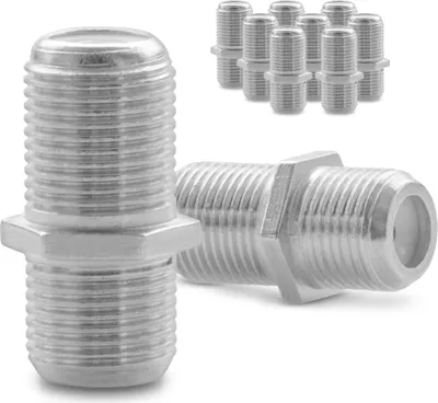 Produktbild von High End F-Verbinder 10x Sat Kupplung Adapter Buchse Antennen Kabel Koaxialkabel