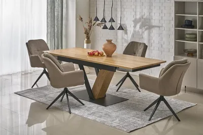 Obrázok produktu pre Moderný jedálenský stôl s rozkladom FANIS stôl rozkladací - prírodný čierny