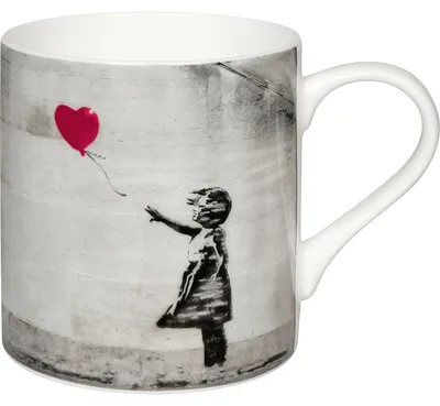 Produktbild von Könitz Becher Banksy - Girl with Balloon, Tasse, Kaffeebecher, Bone China, Bunt, 385 ml, 11 2 004 2721
