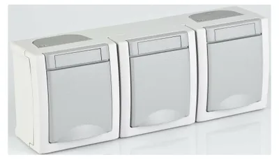 Zdjęcie produktu dla 3-drożne gniazdo poziome. FR-AP IP54 - Gniazdo 90591498-DE