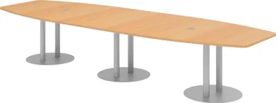 Produktbild von bümö Konferenztisch groß KT40 - Nachbildung: Buche, tischfuss: Säule in Silber