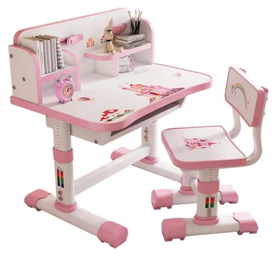Immagine prodotto di Scrivania e sedia per bambini, set rosa