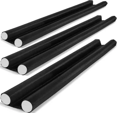 Produktbild von MONZANA® 3x Zugluftstopper für Türen 92cm Doppeldichtung Luftzugstopper Windstopper Schwarz Zuschneidbar Haustür Lärmschutz Isolierung Kälte Polyester