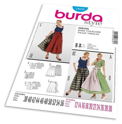 Produktbild von 7870 Dirndl, lang, Schnittmuster von Burda