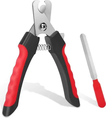 Produktbild von Hundernagelknipser mit Sicherheitsführung - Professionelle Katzennagelknipser für die Haustierpflege (rot)