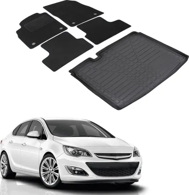 Produktbild von Kofferraumwanne Fußmatten Set Für Opel Astra J 2009-2015 Stufenheck, Genaue Passform