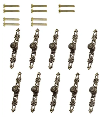 Imagen del producto de Juego de 10 pomos de puerta retro en bronce envejecido