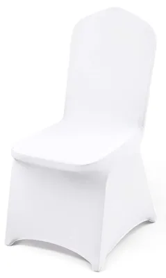 Immagine prodotto di Copri sedie per sedie pieghevoli - Copri sedie elasticizzati in Spandex - Adatti a diverse misure - Rimovibili e lavabili - Ideali per matrimoni, feste ed eventi - Set da 100 pezzi - Colore: bianco