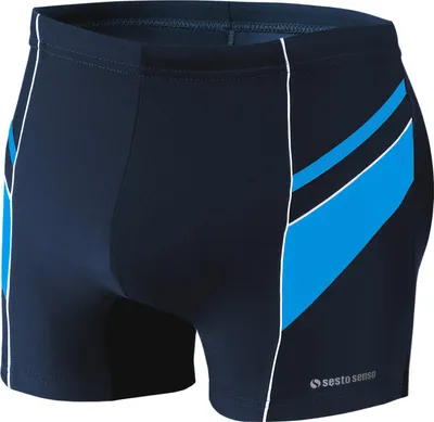Produktbild von Sesto Senso Herren Badehose – Sportliche, eng anliegende Schwimmshorts für Männer, ideal für Pool und Schwimmsport – Größe XL Blau