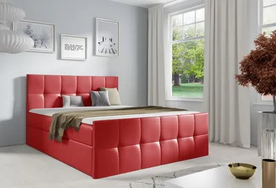 Obrázek produktu pro Manželská postel CHLOE - 200x200, červená  + topper