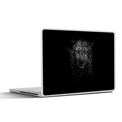 Produktbild von MuchoWow® Laptop Aufkleber Sticker Cover Leopard - Schwarz - Weiß 36.5x27.5 cm - Laptop-Sticker