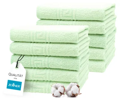Produktbild von 10er Set Handtücher, 70% Baumwolle, 30% Polyester, 50x100 cm, grün