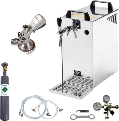 Produktbild von Bierkühler Bierzapfanlage 60 L - 1-leitig - KOMPLETTSET - KEG Flach - CO2 0,5 Kg